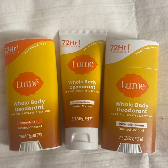 lume Bath & Body Nwt Lume Whole Body Deodorant Smooth Solidinvisible Cream Toasted Coconut